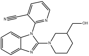 2-[2-(3-HydroxyMethyl-piperidin-1-yl)-benzoiMidazol-1-yl]-nicotinonitrile, 98+% C19H19N5O, MW: 333.39 Struktur