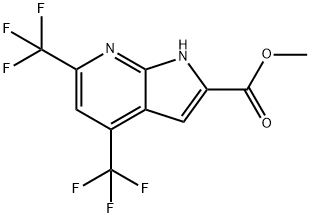 Methyl 4,6-bis(trifluoromethyl)-1H-pyrrolo[2,3-b]pyridine-2-carboxylate Struktur