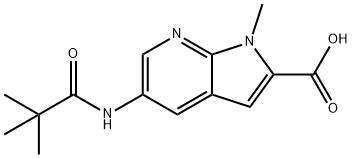 1-methyl-5-pivalamido-1H-pyrrolo[2,3-b]pyridine-2-carboxylic acid Struktur