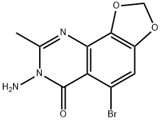 1,3-Dioxolo[4,5-h]quinazolin-6(7H)-one,  7-amino-5-bromo-8-methyl- Struktur