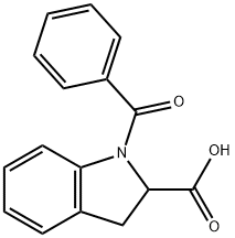 1-benzoyl-2,3-dihydro-1H-indole-2-carboxylic acid Struktur