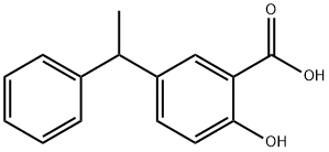 2-Hydroxy-5-(1-phenylethyl)benzoic acid Struktur