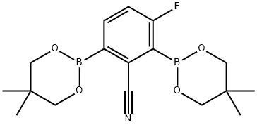 2-Cyano-4-fluoro-1,3-phenylenediboronic acid Struktur