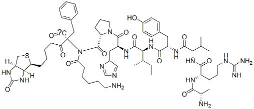 biotinyl-epsilon-aminohexanoyl-alanyl-arginyl-valyl-tyrosyl-isoleucyl-histidyl-prolyl-phenylalanyl(4N3)-hydroxy Struktur