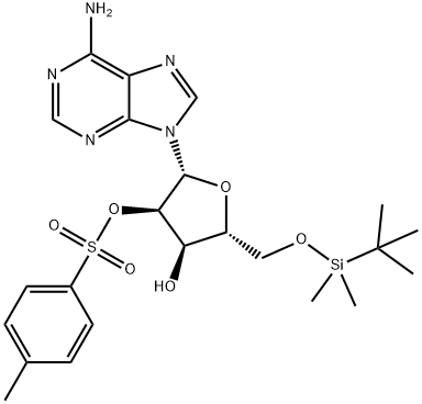 2'-O-(4-Methylphenylsulfonyl)-5'-O-(tert-butyldimethylsilyl)adenosine Struktur