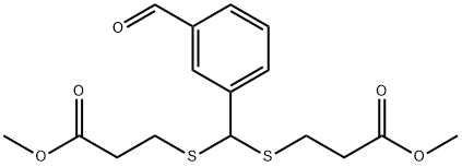 diMethyl 3,3'-((3-forMylphenyl)Methylene)bis(sulfanediyl)dipropanoate Struktur