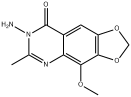 1,3-Dioxolo[4,5-g]quinazolin-8(7H)-one,  7-amino-4-methoxy-6-methyl- Struktur