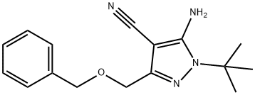 5-Amino-3-(benzyloxymethyl)-1-tert-butyl-1H-pyrazole-4-carbonitrile Struktur