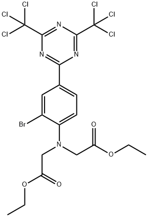 Diethyl N-[2-bromo-4-[4,6-bis(trichloromethyl)-1,3,5-triazin-2-yl]phenyl]iminodiacetate Struktur