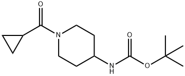 4-Boc-Amino-1-cyclopropanecarbonylpiperidine Struktur