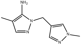 4-methyl-1-[(1-methyl-1H-pyrazol-4-yl)methyl]-1H-pyrazol-5-amine Struktur