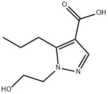 1-(2-hydroxyethyl)-5-propyl-1H-pyrazole-4-carboxylic acid Struktur