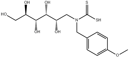 N-(4-methoxybenzyl)glucamine dithiocarbamate Struktur