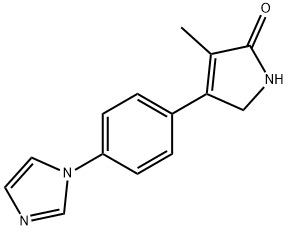 1,5-dihydro-4-(4-(1H-imidazol-1-yl)phenyl)-3-methyl-2H-pyrrol-2-one Struktur