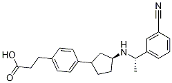 Benzenepropanoic acid, 4-[(1S,3S)-3-[[(1R)-1-(3-cyanophenyl)ethyl]aMino]cyclopentyl]- Struktur