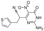 2-(2-AMINO-5-NITRO-6-OXO-1,6-DIHYDROPYRIMIDIN-4-YL)-3-(3-THIENYL)PROPIONONITRILE Struktur