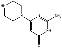 2-amino-6-(1-piperazinyl)-4(3H)-pyrimidinone(SALTDATA: 2HCl 0.1H2O) Struktur