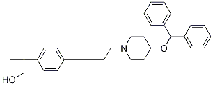 4-[4-(Diphenylmethoxy)-1-piperidinyl]-1-[4-[(2-hydroxy-1,1-dimethyl)ethyl]phenyl]butyne Struktur