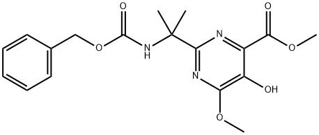 5-Hydroxy-2-[1-methyl-1-[[benzylcarbamoyl]amino]ethyl]-6-methoxypyrimidine-4-carboxylic Acid Methyl Ester Struktur