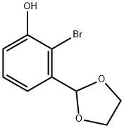 2-broMo-3-(1,3-dioxolan-2-yl)phenol Struktur