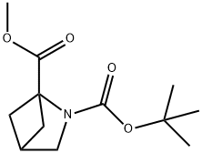 N-(t-butoxycarbonyl)-1-carbomethoxy-2-azabicyclo[2.1.1]hexane Struktur