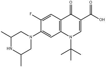 1-tert-Butyl-7-(3,5-dimethyl-piperazin-1-yl)-6-fluoro-4-oxo-1,4-dihydr o-quinoline-3-carboxylic acid Struktur