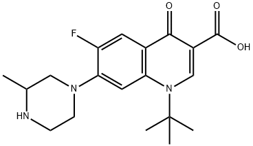 1-tert-Butyl-6-fluoro-7-(3-methyl-piperazin-1-yl)-4-oxo-1,4-dihydro-qu inoline-3-carboxylic acid Struktur