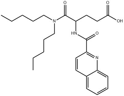 5-(Dipentylamino)-5-oxo-4-[(2-quinolinylcarbonyl)amino]valeric acid Struktur