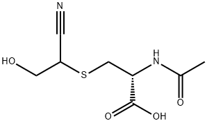 N-acetyl-S-(1-cyano-2-hydroxyethyl)cysteine Struktur