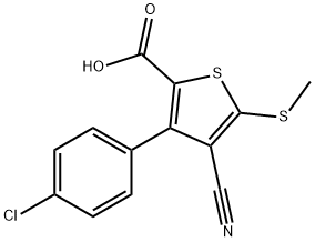 3-(4-CHLOROPHENYL)-4-CYANO-5-(METHYLTHIO)THIOPHENE-2-CARBOXYLIC ACID Struktur