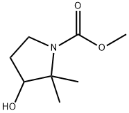 1-Pyrrolidinecarboxylic  acid,  3-hydroxy-2,2-dimethyl-,  methyl  ester Struktur