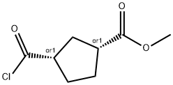 Cyclopentanecarboxylic acid, 3-(chlorocarbonyl)-, methyl ester, cis- (9CI) Struktur