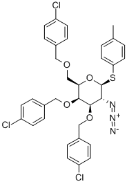 4-Methylphenyl2-azido-3,4,6-tri-O-(4-chlorobenzyl)-2-deoxy-b-D-thiogalactopyranoside Struktur