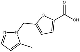 5-[(5-methyl-1H-pyrazol-1-yl)methyl]-2-furoic acid Struktur