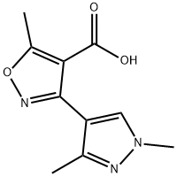 3-(1,3-dimethyl-1H-pyrazol-4-yl)-5-methylisoxazole-4-carboxylic acid Struktur