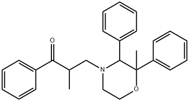 2-methyl-3-(2-methyl-2,3-diphenyl-4-morpholinyl)-1-phenyl-1-propanone Struktur