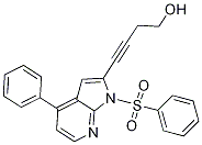 3-Butyn-1-ol, 4-[4-phenyl-1-(phenylsulfonyl)-1H-pyrrolo[2,3-b]pyridin-2-yl]- Struktur