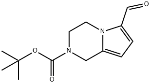 tert-Butyl 6-formyl-3,4-dihydropyrrolo[1,2-a]pyrazine-2(1H)-carboxylate Struktur