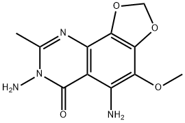 1,3-Dioxolo[4,5-h]quinazolin-6(7H)-one,  5,7-diamino-4-methoxy-8-methyl- Struktur