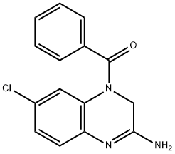 1-benzoyl-7-chloro-1,2-dihydro-3-aminoquinoxaline Struktur