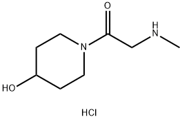 1-(4-Hydroxy-1-piperidinyl)-2-(methylamino)-1-ethanone hydrochloride Struktur