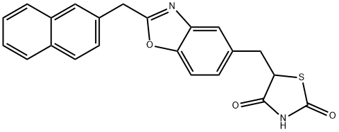 5-((2-(2-naphthalenylmethyl)-5-benzoxazolyl)methyl)-2,4-thiazolidinedione Struktur