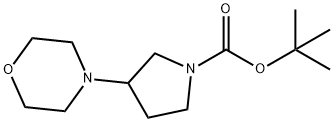 3-Morpholin-4-yl-pyrrolidine-1-carboxylic acid tert-butyl ester Struktur