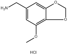 C-(7-Methoxy-benzo[1,3]dioxol-5-yl)-methylaminehydrochloride Struktur