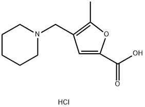 5-Methyl-4-piperidin-1-ylmethyl-furan-2-carboxylic acid hydrochloride Struktur