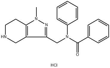 N-[(1-Methyl-4,5,6,7-tetrahydro-1H-pyrazolo[4,3-c]pyridin-3-yl)methyl]-N-phenylbenzamide HCl Struktur