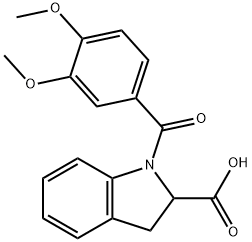 1-(3,4-dimethoxybenzoyl)-2,3-dihydro-
1H-indole-2-carboxylic acid Struktur