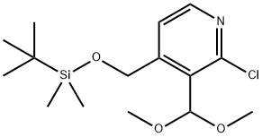 4-((tert-Butyldimethylsilyloxy)methyl)-2-chloro-3-(dimethoxymethyl)pyridine Struktur