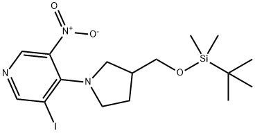 4-(3-((tert-Butyldimethylsilyloxy)methyl)-pyrrolidin-1-yl)-3-iodo-5-nitropyridine Struktur