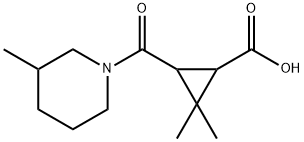 2,2-dimethyl-3-[(3-methylpiperidin-1-yl)carbonyl]cyclopropanecarboxylic acid Struktur